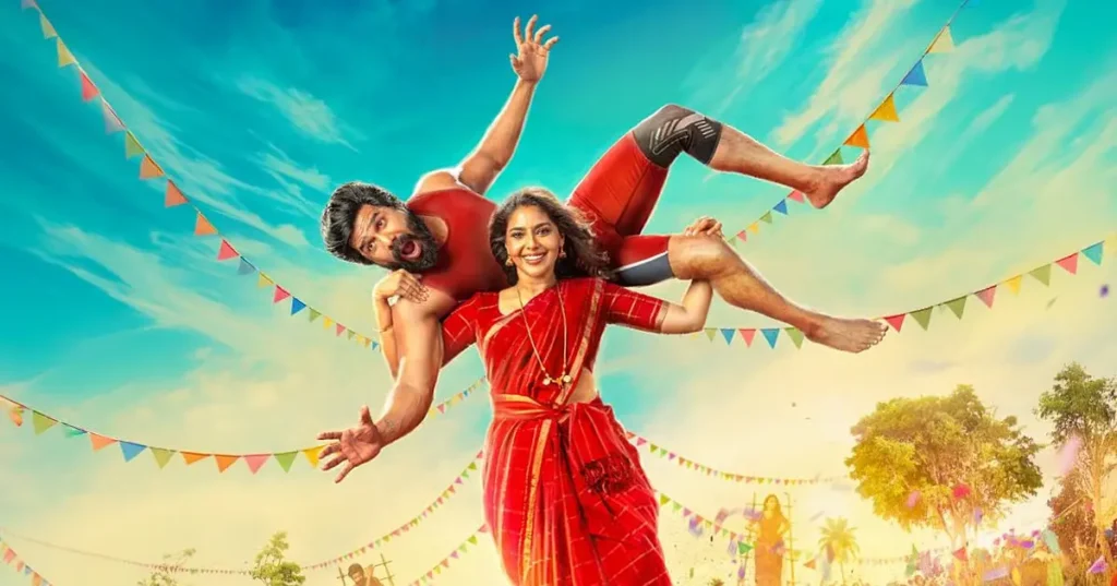 Aishwarya Lekshmi and Vishnu Vishal in Gatta Kusthi Movie Poster
